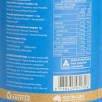 Back of the Eden Healthfoods Energy Shot Pre-Workout tin showing its fuel, strength and stamina complexes