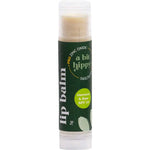 A Bit Hippy Coconut & Lime Lip Balm SPF 15 (5g) comes in a clear plastic tube with a green label featuring white and yellow text. This vegan lip balm contains pro-zinc oxide for protection and is easy to use on the go.
