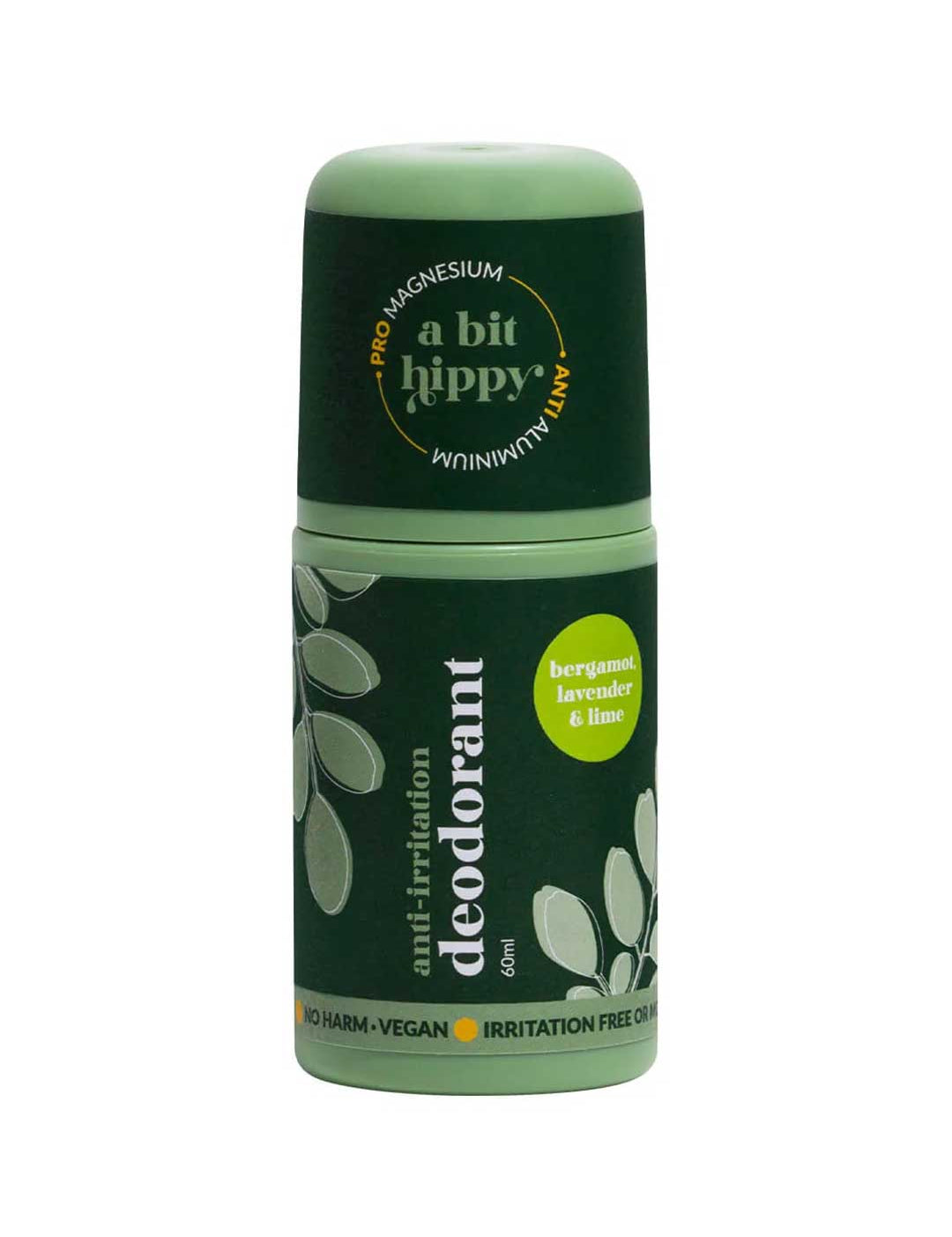 A Bit Hippy natural bi-carb free deodorant in Bergamot scent, aluminum-free formula, 60ml