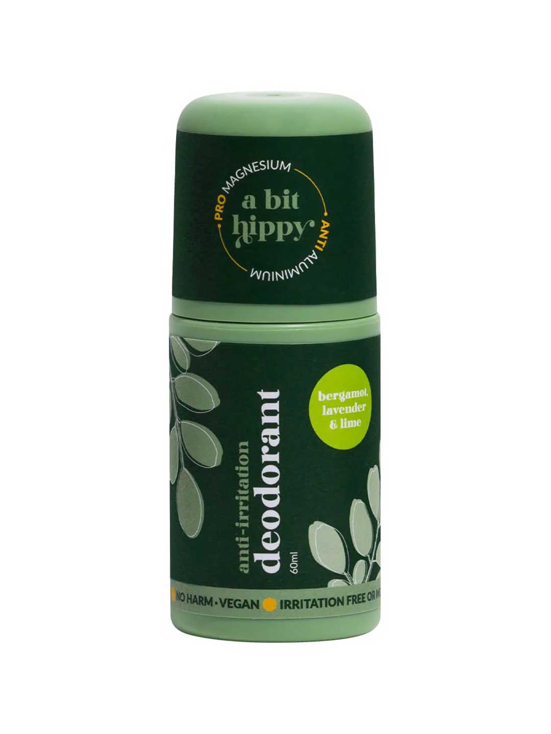 A Bit Hippy natural bi-carb free deodorant in Bergamot scent, aluminum-free formula, 60ml