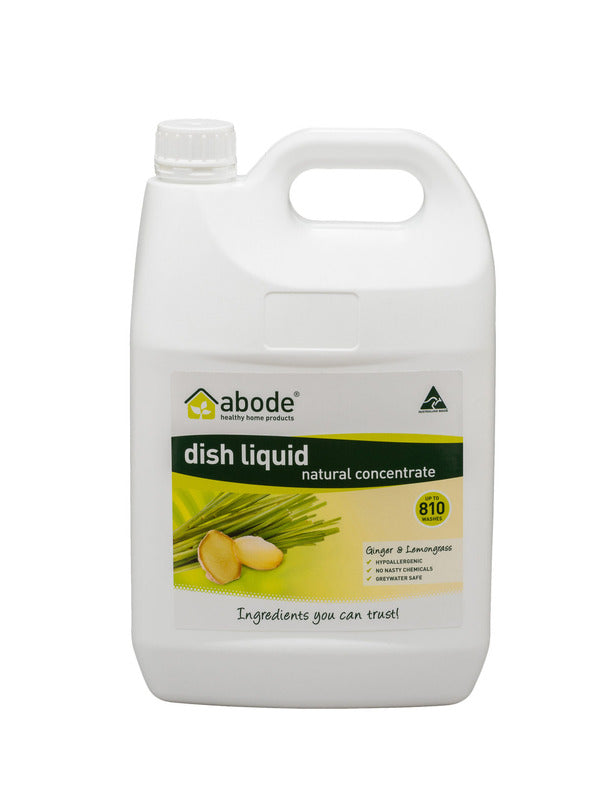 Abode Dishwashing Liquid Ginger and Lemongrass 4 litre pack shot