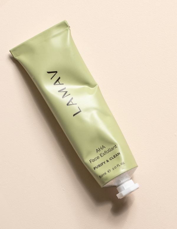 LAMAV AHA Face Exfoliant tube close up