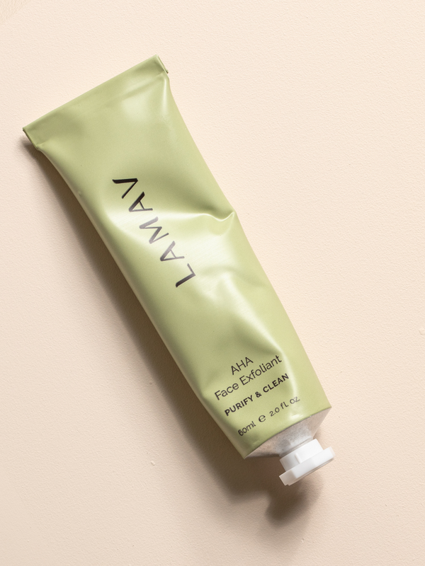 LAMAV AHA Face Exfoliant tube close up