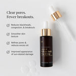 Clear pores benefits panel for Vanessa Megan AHA and Willow Bark Serum
