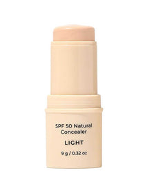 A beige tube of Avocado Zinc SPF50 Natural Concealer - Light, 9g/0.32oz, with a creamy twist-up tip—ideal for anyone seeking a non-comedogenic concealer with high sun protection.