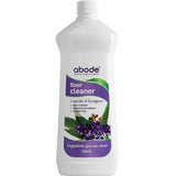 A 750ml white bottle of Abode Floor Cleaner Lavender and Eucalyptus with a purple label; this plant-based, multi-surface cleaner is non-citrus, ammonia- and solvent-free, with lavender and eucalyptus scents.