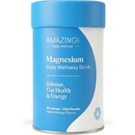 Amazing You Magnesium Daily Wellness Drink 200g is a blue and white canister with natural mango flavor, supporting digestive health, balance, and energy. Provides 30+ servings of magnesium drink powder for daily wellness.