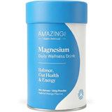 Amazing You Magnesium Daily Wellness Drink 200g is a blue and white canister with natural mango flavor, supporting digestive health, balance, and energy. Provides 30+ servings of magnesium drink powder for daily wellness.