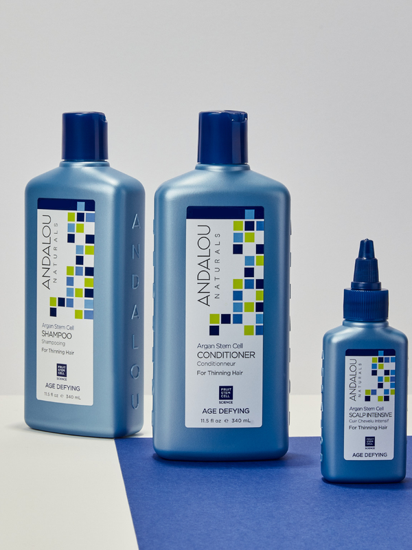 Andalou Argan Stem Cell Age Defying Conditioner with the shampoo and scalp intensive range