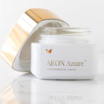 Open jar of Vanessa Megan AEON Azure Regenerative Cream