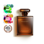 Vanessa Megan Augüst Natural Perfume with its award badges