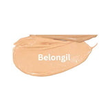 A swatch of Eco Minerals Mineral BB Cream 32ml in beige with "Belongil" in white text, set on a plain white background.
