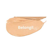 A swatch of Eco Minerals Mineral BB Cream 32ml in beige with "Belongil" in white text, set on a plain white background.