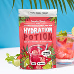 Botanika Blends Strawberry Lime Hydration Potion with prepared drink