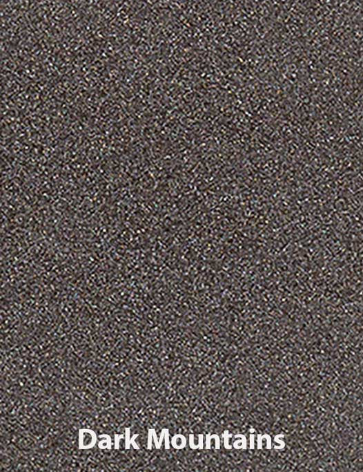 A dense, dark brown granular texture labeled “Dark Mountains” in bold white text—resembling rough sandpaper, ideal as a shade option for the Benecos Beauty ID Palette Eyeshadow Refills 1.5g.