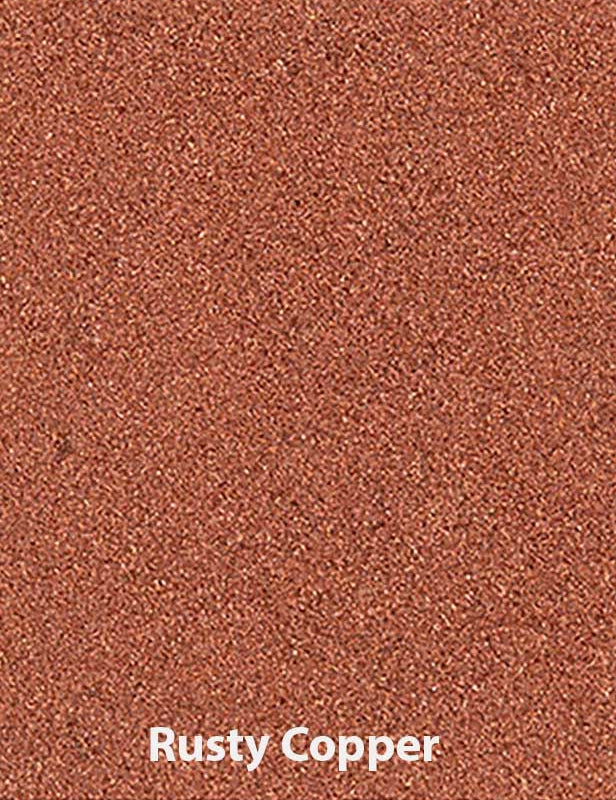 A textured reddish-brown shade labeled "Rusty Copper" in white, reminiscent of rusted copper—ideal as a talc-free eyeshadow refill for the Benecos Beauty ID Palette Eyeshadow Refills 1.5g.