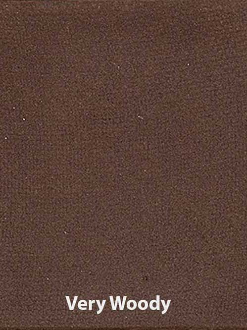 A square swatch of medium brown with a subtle texture. "Very Woody" is written in bold white at the bottom, making this talc-free Benecos Beauty ID Palette Eyeshadow Refill 1.5g ideal for your customizable palette.