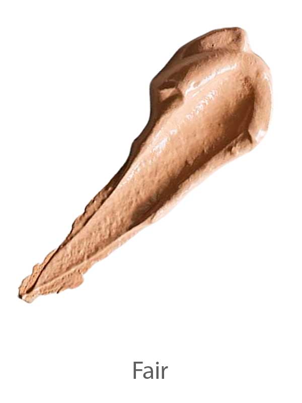 A smooth, creamy swipe of Benecos BB Cream 30ml in light beige is shown against a white background. The word "Fair" indicates the shade and highlights the natural beauty balm formula.