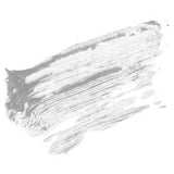 A streak of white paint with visible brush marks on a plain background, evoking the smooth application of Benecos Eyebrow Gel 3ml.