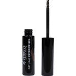 Benecos Eyebrow Gel 3ml shown open in a black tube with white text; the applicator wand features a spoolie brush and stands upright beside the tinted gel tube.