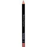 A Benecos Natural Lipliners 1.13g pencil, featuring a black body with a brownish-pink tip and white "Natural Lipliner" and "benecos" text, stands upright against a white background.