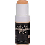 The Benecos Natural Foundation Stick 6g is a beige, organic, and vegan stick foundation in a black tube labeled "Natural Foundation Stick." It offers buildable coverage, is shown with the lid off, and features vegan and organic certifications. Net weight: 6g (0.2 oz).