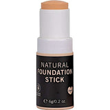 The Benecos Natural Foundation Stick 6g is a beige, organic, and vegan stick foundation in a black tube labeled "Natural Foundation Stick." It offers buildable coverage, is shown with the lid off, and features vegan and organic certifications. Net weight: 6g (0.2 oz).