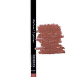 A Benecos Natural Lipliners 1.13g pencil is shown in Sandalwood, with a warm brown swatch beside it. This organic liner delivers precise, lasting definition. "Sandalwood" appears in black text at the bottom right.