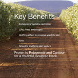 Key benefits panel for The Jojoba Company Neck and Decolletage Lifting Concentrate