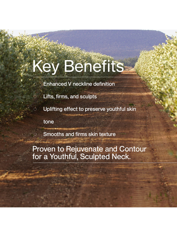 Key benefits panel for The Jojoba Company Neck and Decolletage Lifting Concentrate