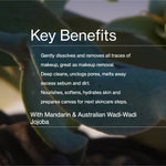Key benefits panel for The Jojoba Company Jojoba Activating Cleansing Oil