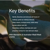 Key benefits panel for The Jojoba Company Jojoba Activating Cleansing Oil
