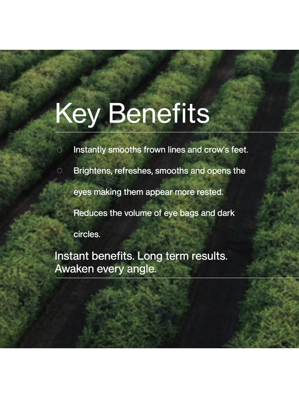 Key benefits panel for The Jojoba Company Transformative Eye Serum