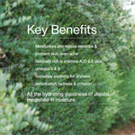 Key benefits panel for The Jojoba Company Pure Jojoba Gel Mask