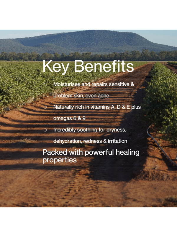 Key benefits panel for The Jojoba Company Australian Jojoba