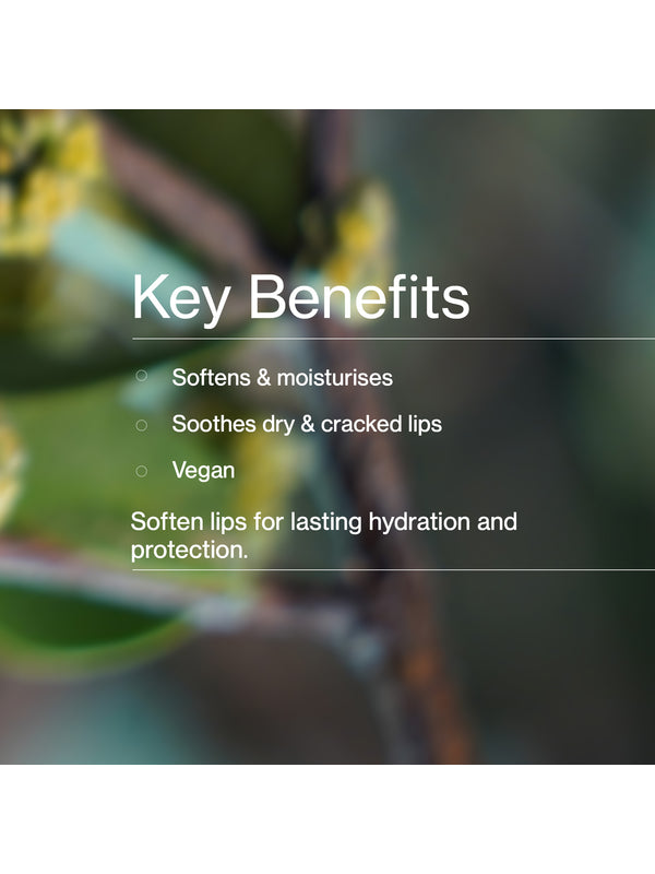 Key benefits panel for The Jojoba Company Jojoba Lip Balm