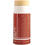 Red deodorant stick with a white cap on a white background