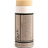 A cylindrical tube of Biode Salve-ation Multi-purpose Balm with a beige label and black text, showing the solid organic balm at the top. The minimal, eco-friendly packaging highlights Biode’s zero-waste skincare focus.