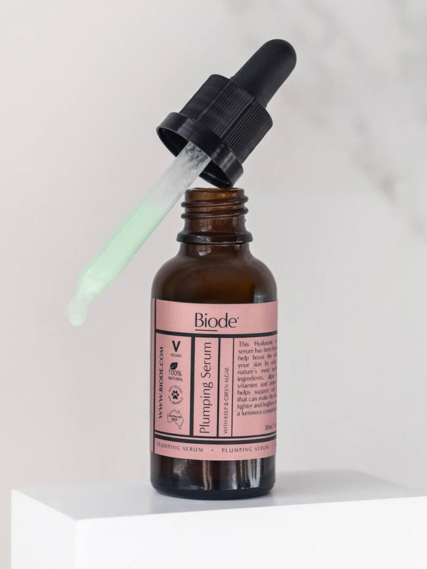 Biode Plumping Serum with green serum dropper