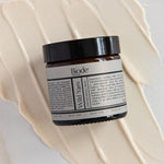 Biode Wild Yam Cream jar on cream texture