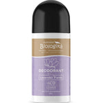 Australian Biologika deodorant bottle with lavender fields label on a white background