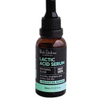 Black Chicken Remedies Lactic Acid Serum Refining Elixir 30ml features a dropper cap and black and turquoise accents. This exfoliating serum smooths, brightens, and refines pores for renewed, radiant skin.