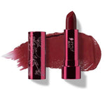 100% Pure Fruit Pigmented® Pomegranate Oil Moisturising Lipstick 4.5g by 100% Pure, shown in cool deep wine "Black Rose" shade with a matching tube and swatch behind it. Text reads: “Black Rose (a cool, deep wine).”.