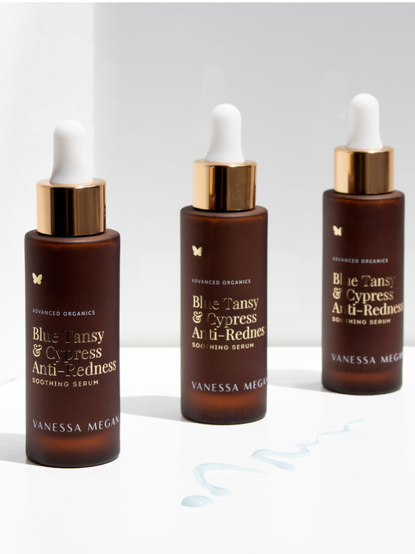 Vanessa Megan Blue Tansy and Cypress Anti-Redness Soothing Serum bottles