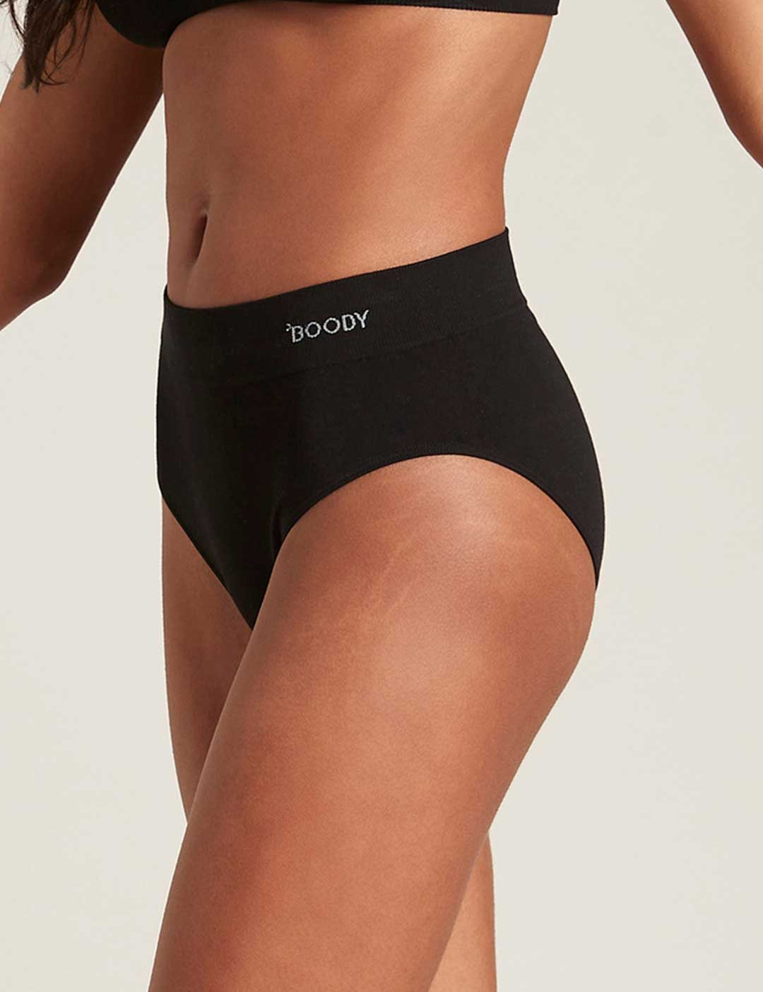 Boody Full Briefs Black, organic bamboo clothing, product photo 2