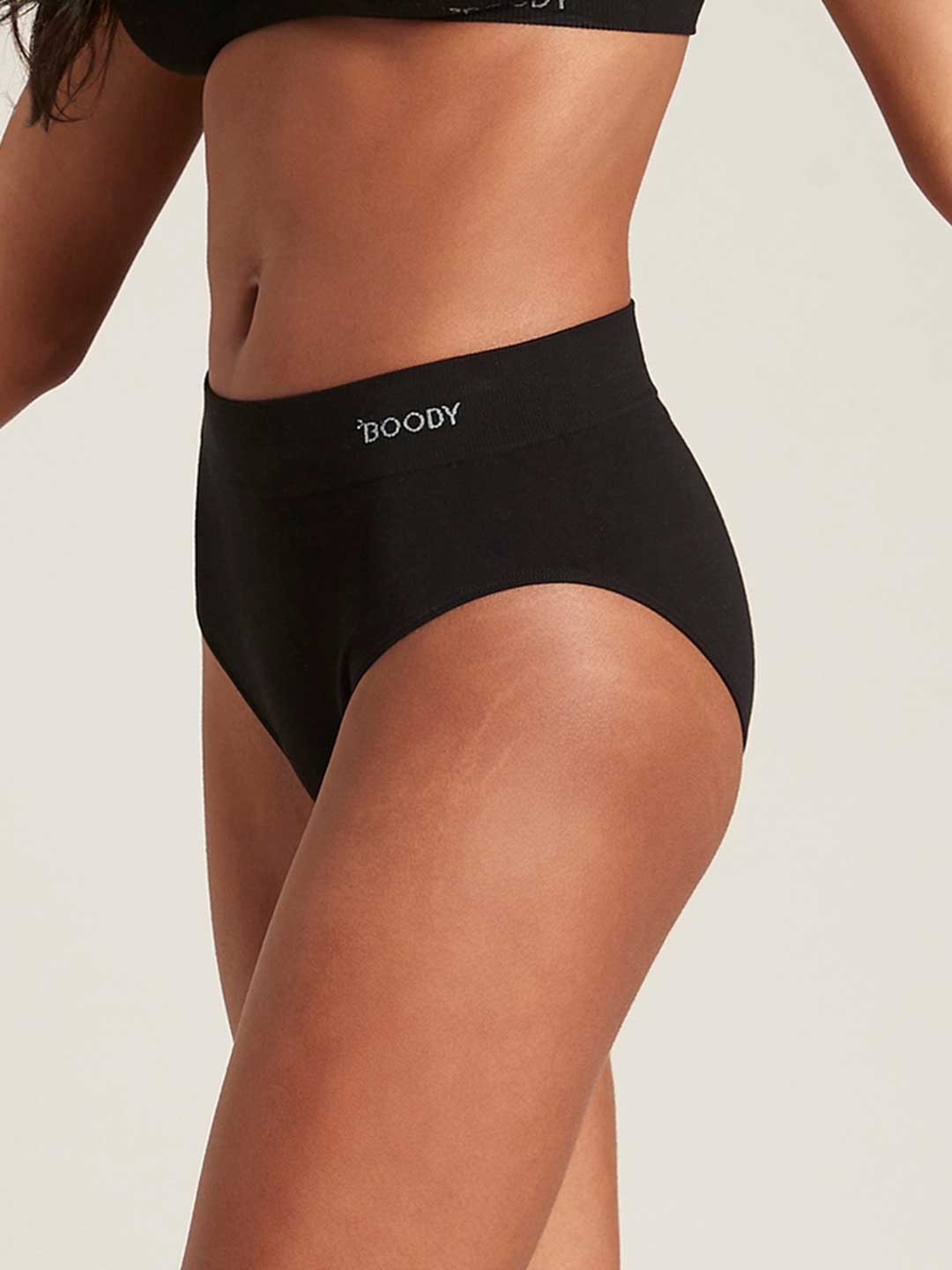Boody Full Briefs Black, organic bamboo clothing, product photo 2