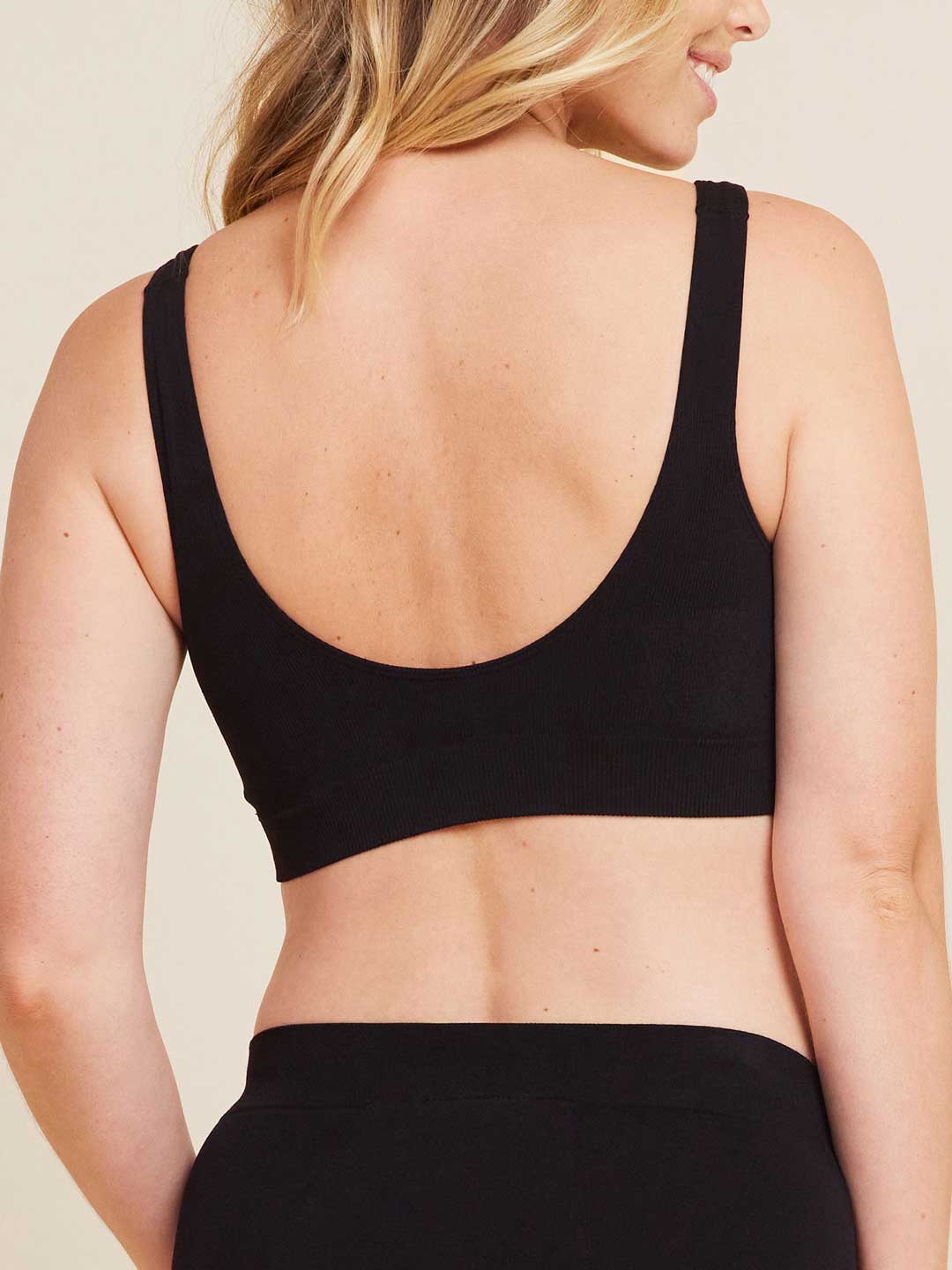 Boody Crop Bra in Black, back view