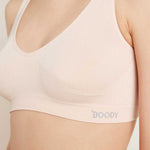 Boody Crop Bra in Shell, front view