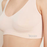 Boody Crop Bra in Shell, front view