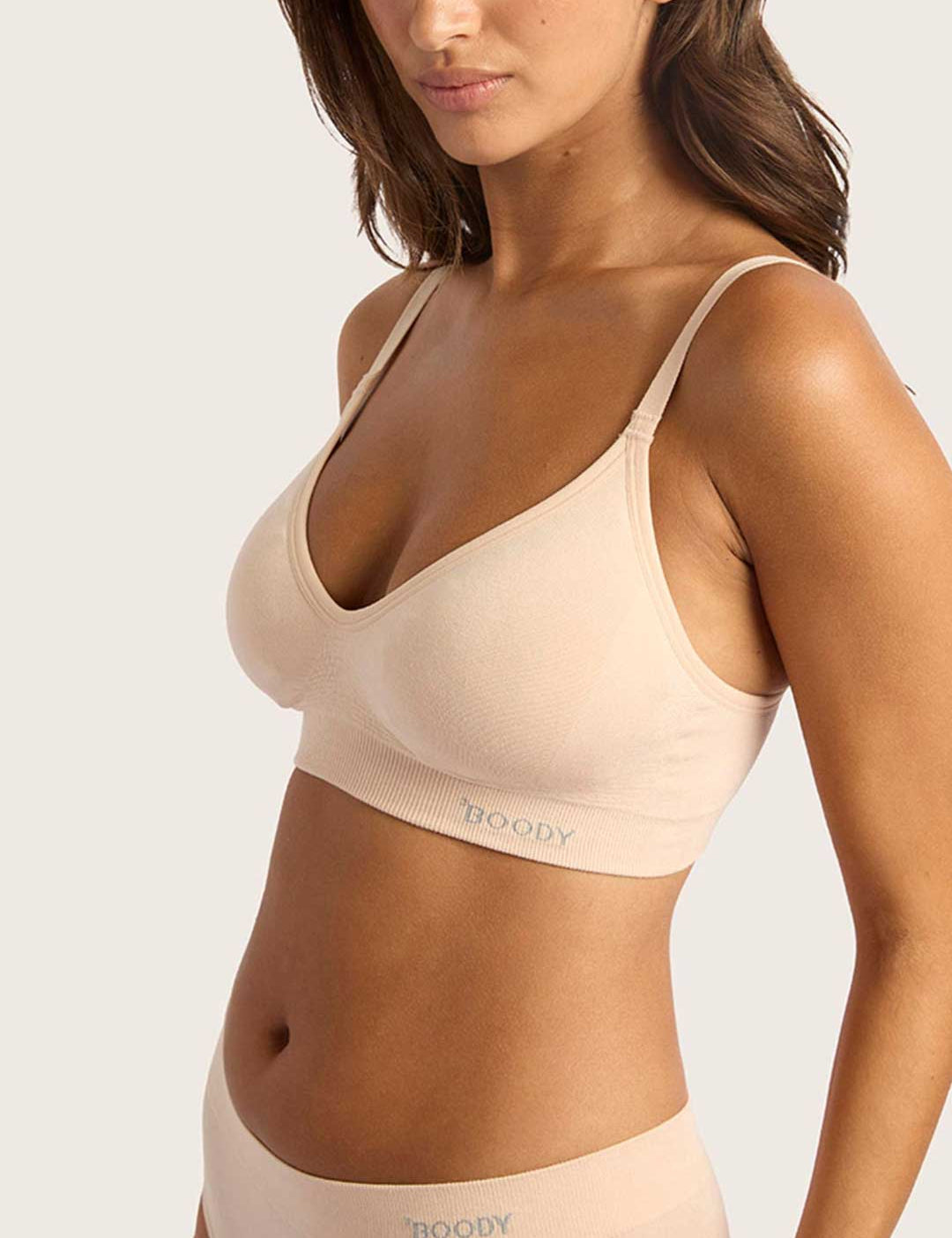 Boody T-Shirt Bra in Shell, front view
